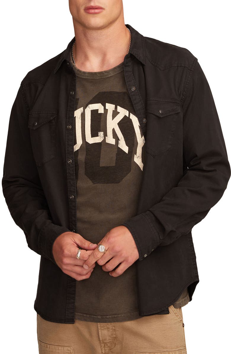 Lucky Brand Masa Western Snap-Up Shirt, Main, color, Phantom