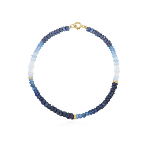 Blue Sapphire Ombre Bead Bracelet