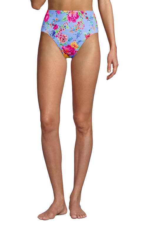 LANDS' END LANDS' END RIBBED SMOOTHING HIGH WAISTED BIKINI BOTTOMS