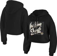 WEAR by Erin Andrews Women's WEAR by Erin Andrews Black New Orleans Saints Domestic Cropped Pullover Hoodie
