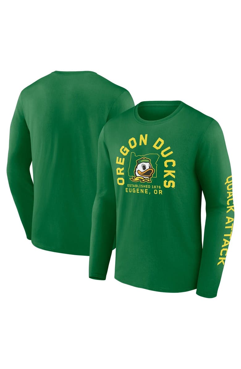 FANATICS Men's Fanatics Green Oregon Ducks Fundamentals Winning Team Long Sleeve T-Shirt, Main, color,