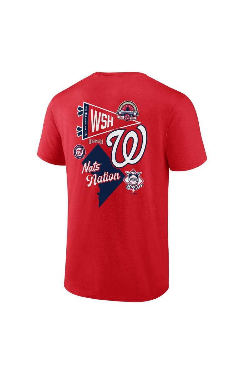 FANATICS Men's Fanatics Branded Red Washington Nationals Split Zone T-Shirt, Alternate, color, Red