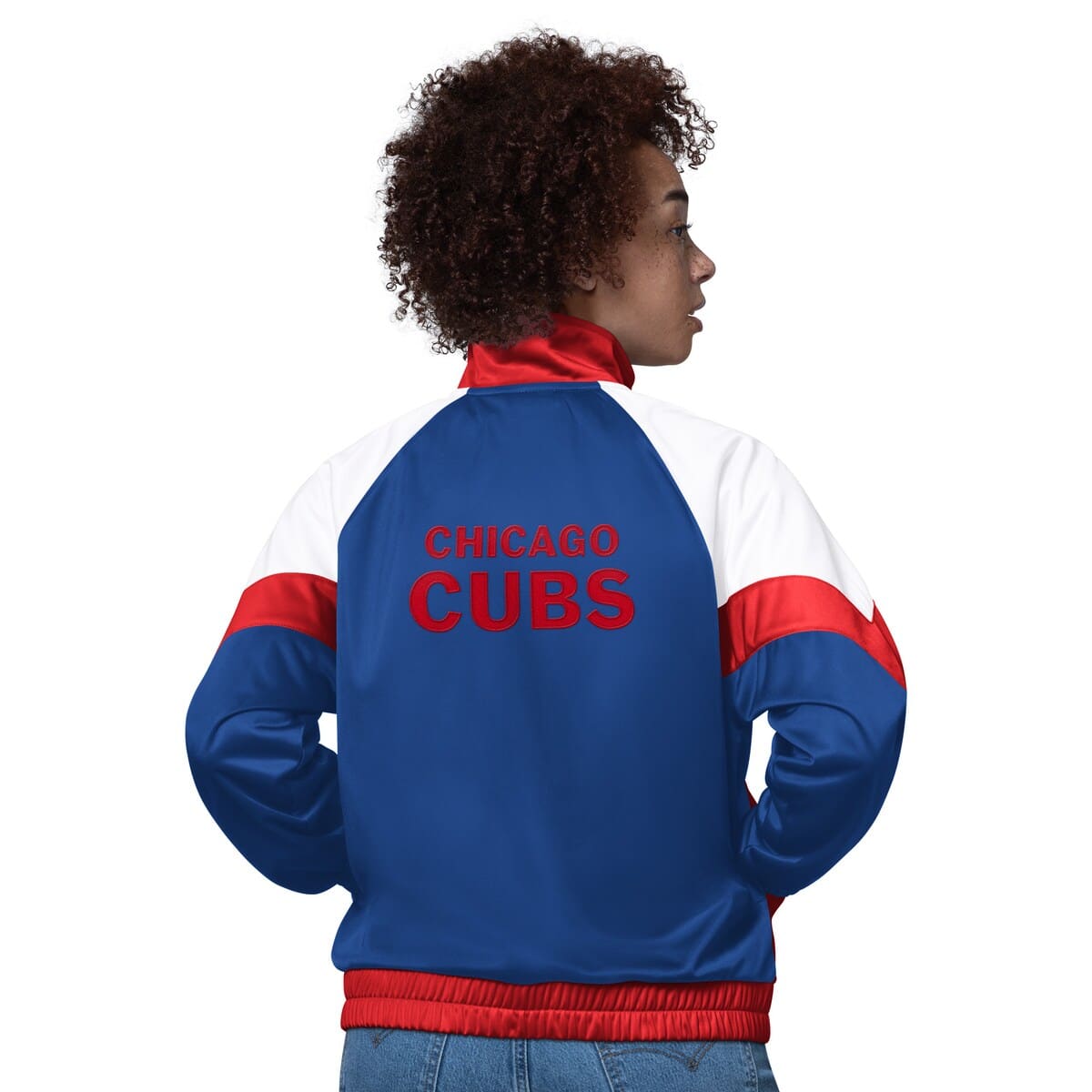 Women's Starter  White/Red Chicago Cubs Teamwork Raglan Full-Zip Track Jacket - image 2