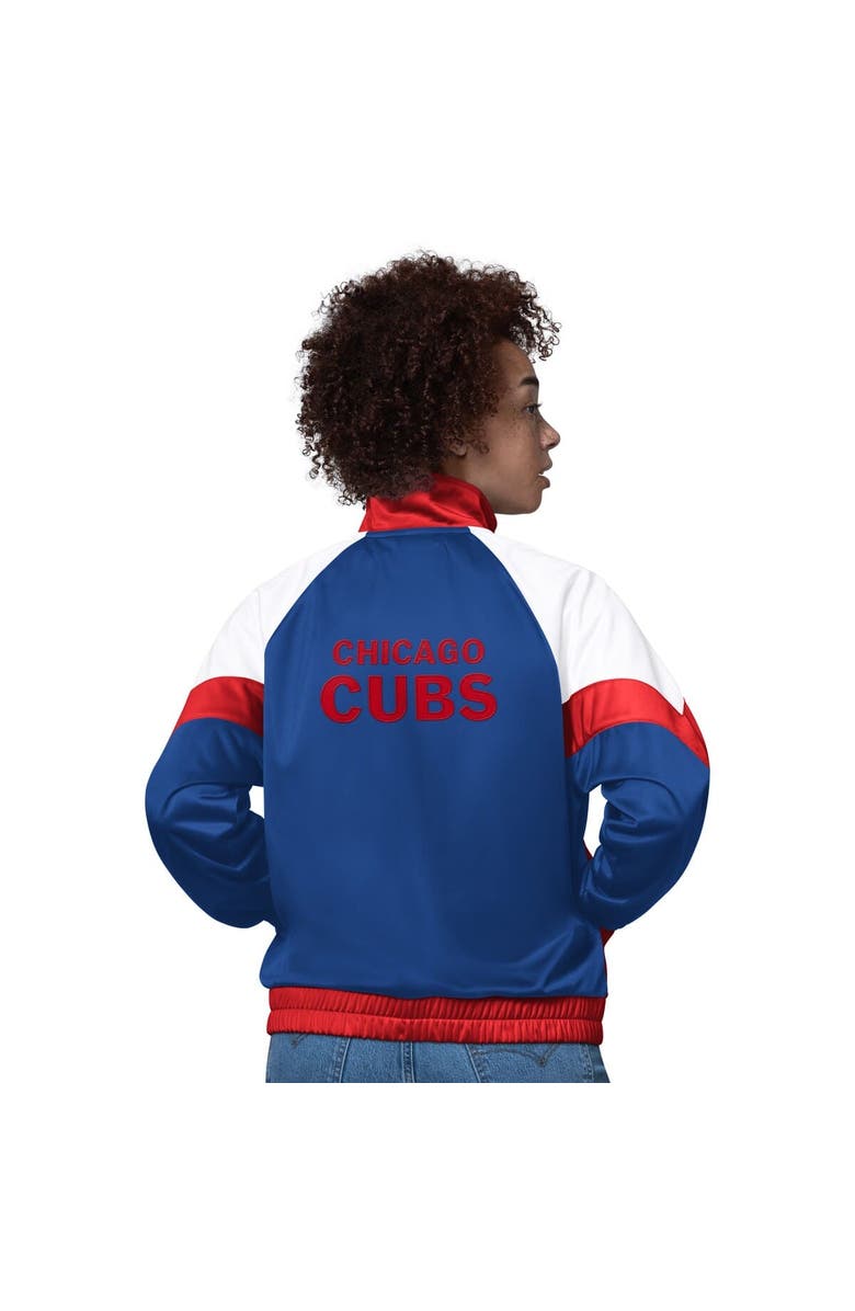 STARTER Women's Starter  White/Red Chicago Cubs Teamwork Raglan Full-Zip Track Jacket, Alternate, color, White