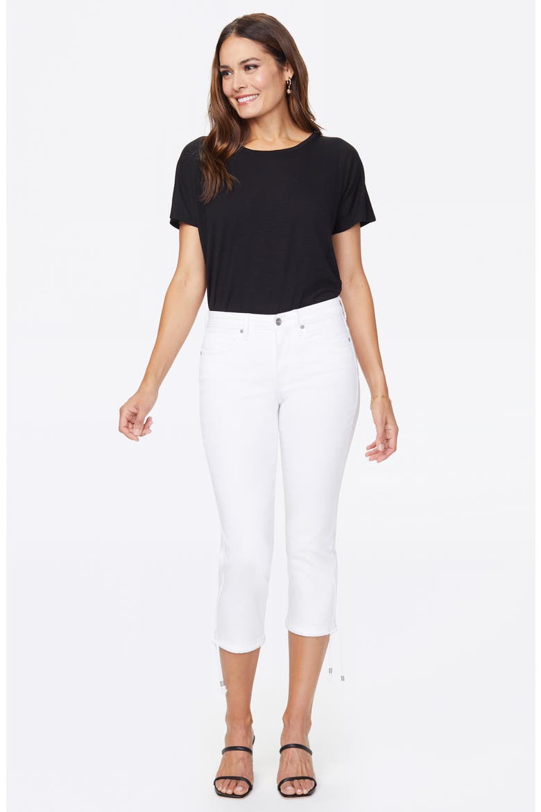 Drawcord Hem Capri Jeans, Alternate, color, OPTIC WHITE