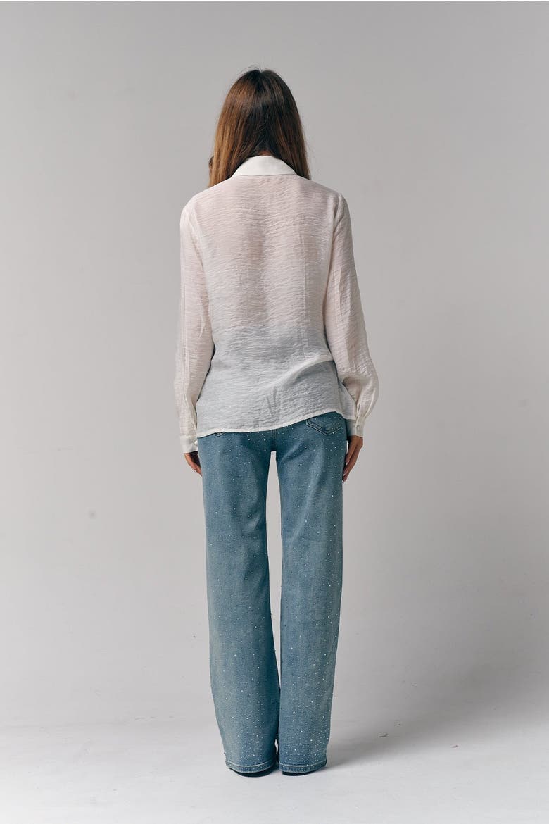 Rhinestone Straight Denim, Alternate, color, Light Blue