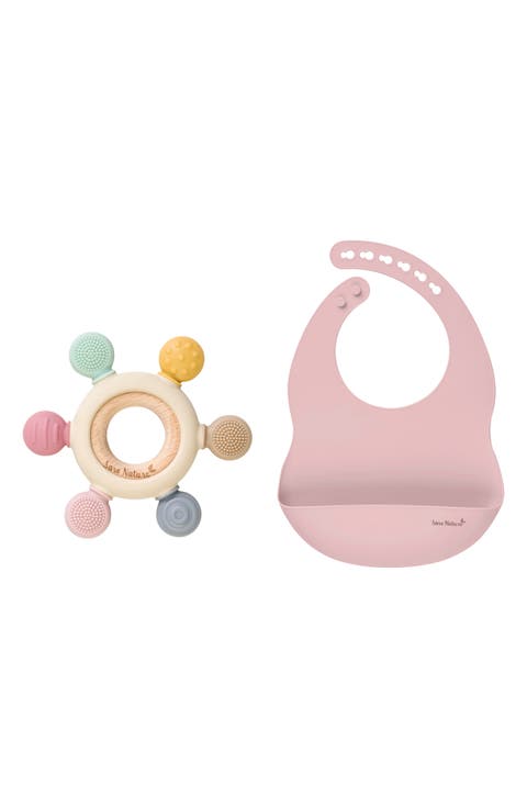 Silicone Bib & Sensory Teether Set
