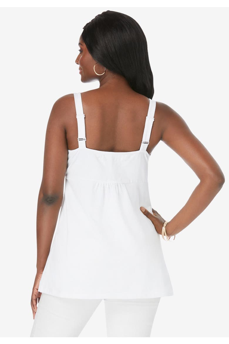 Stretch Cotton Shirred Tank, Alternate, color, GOLDEN CITRUS
