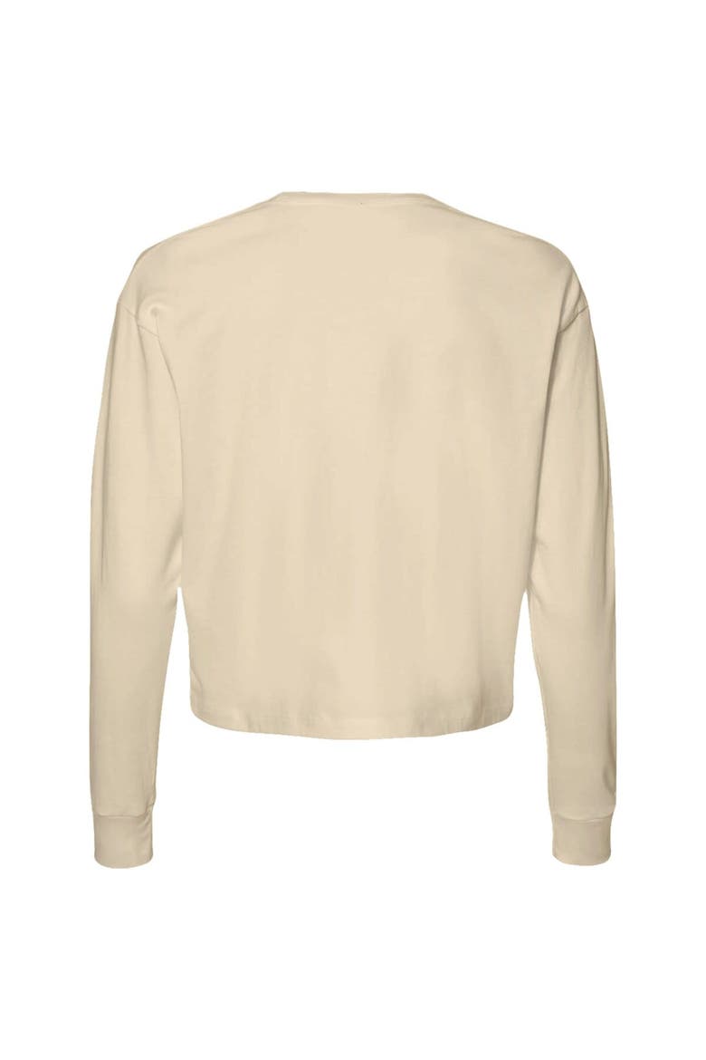 Women's Natural Wisconsin Badgers Comfort Colors Basketball Cropped Long Sleeve T-Shirt, Alternate, color, Natural
