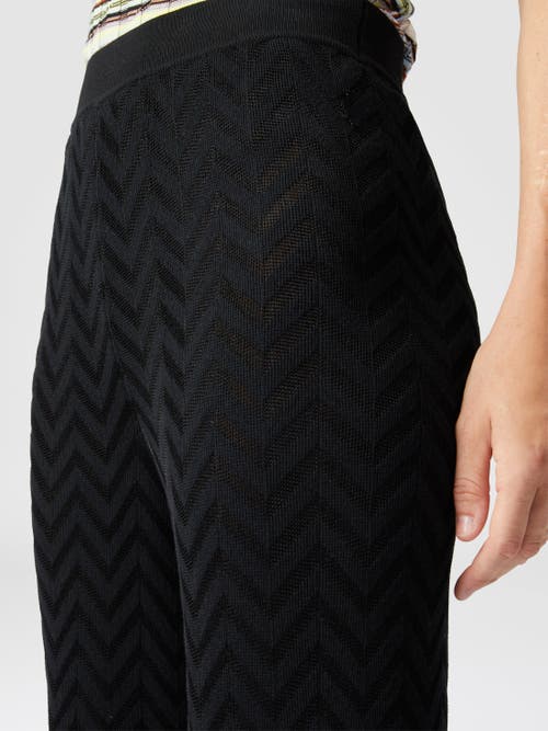 Missoni Tonal Chevron Pattern Straight Trousers In Black