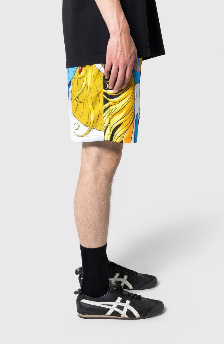 PLEASURES x Daft Punk Interstella Satin Shorts, Alternate, color, Multi