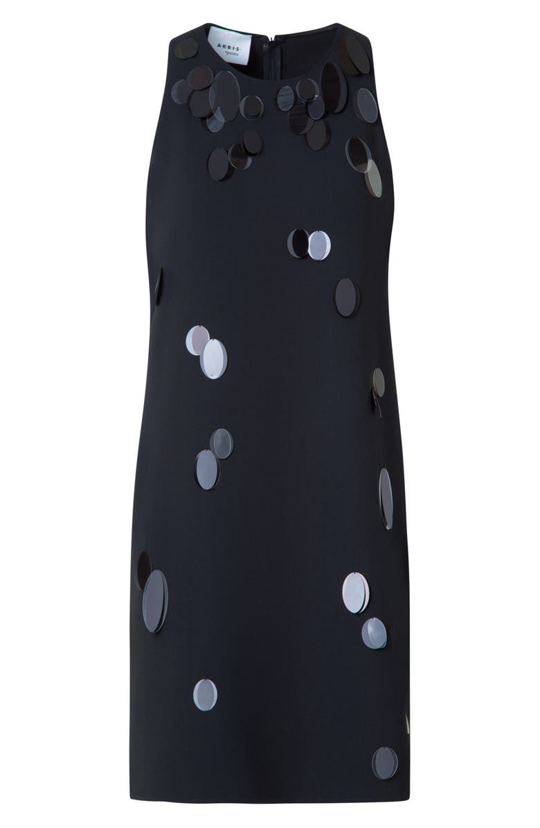 Akris punto Paillette Detail Heavy Crepe Shift Dress, Alternate, color, Black