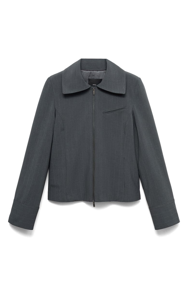 MANGO Pinstripe Zip Jacket, Alternate, color,
