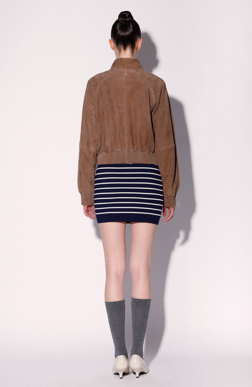 Walter Baker Bowie Suede Bomber Jacket In Brown