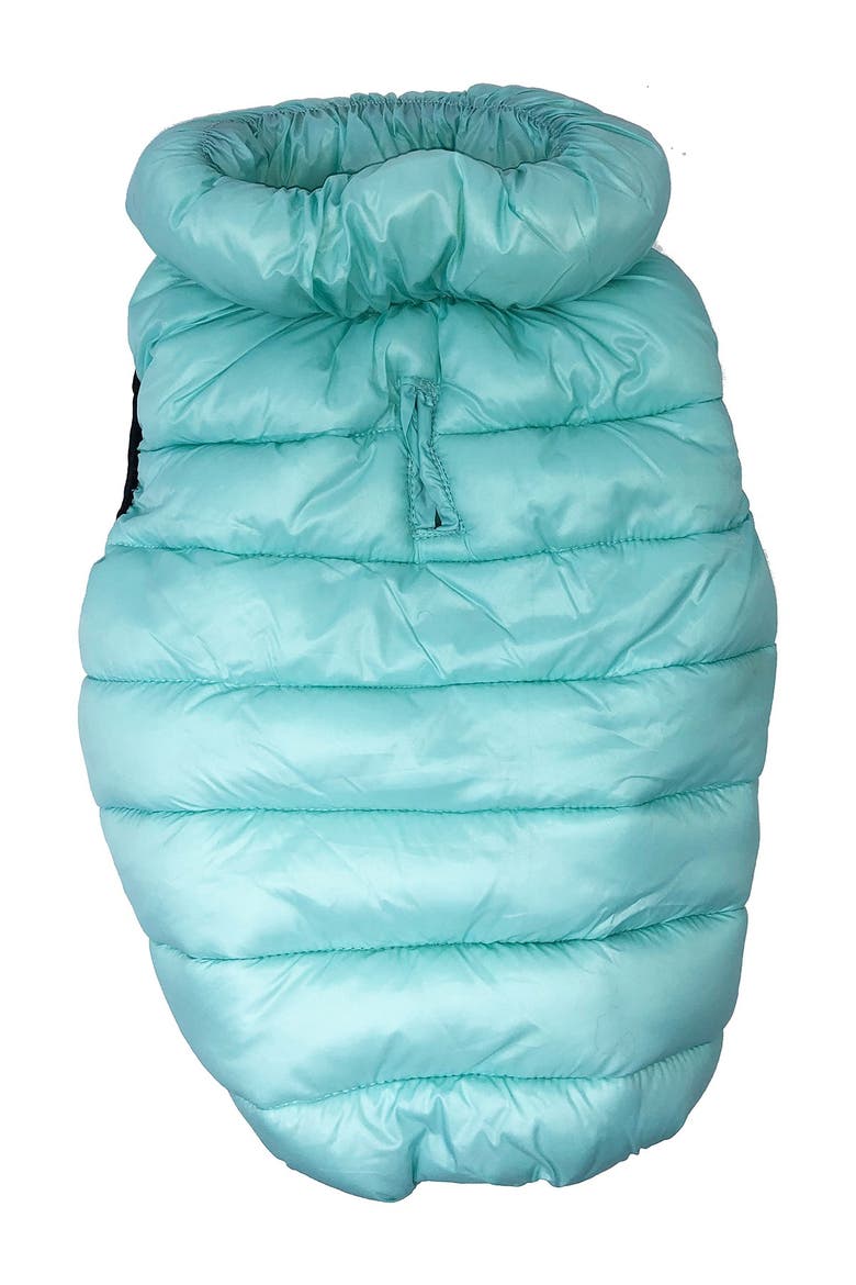'Pursuit' Quilted Ultra-Plush Thermal Dog Jacket - XL, Alternate, color, AQUA