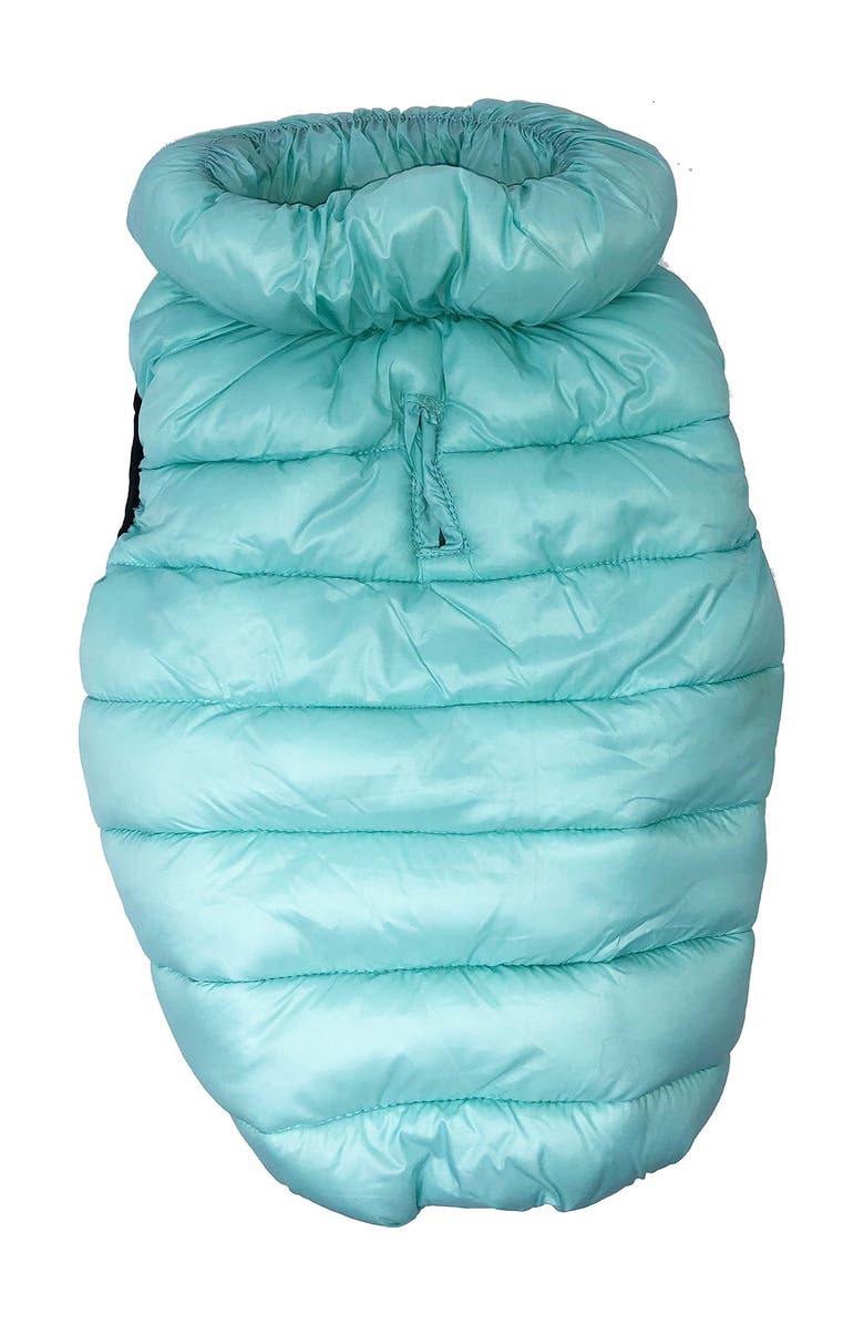 PET LIFE 'Pursuit' Quilted Ultra-Plush Thermal Dog Jacket - XL, Alternate, color, Aqua