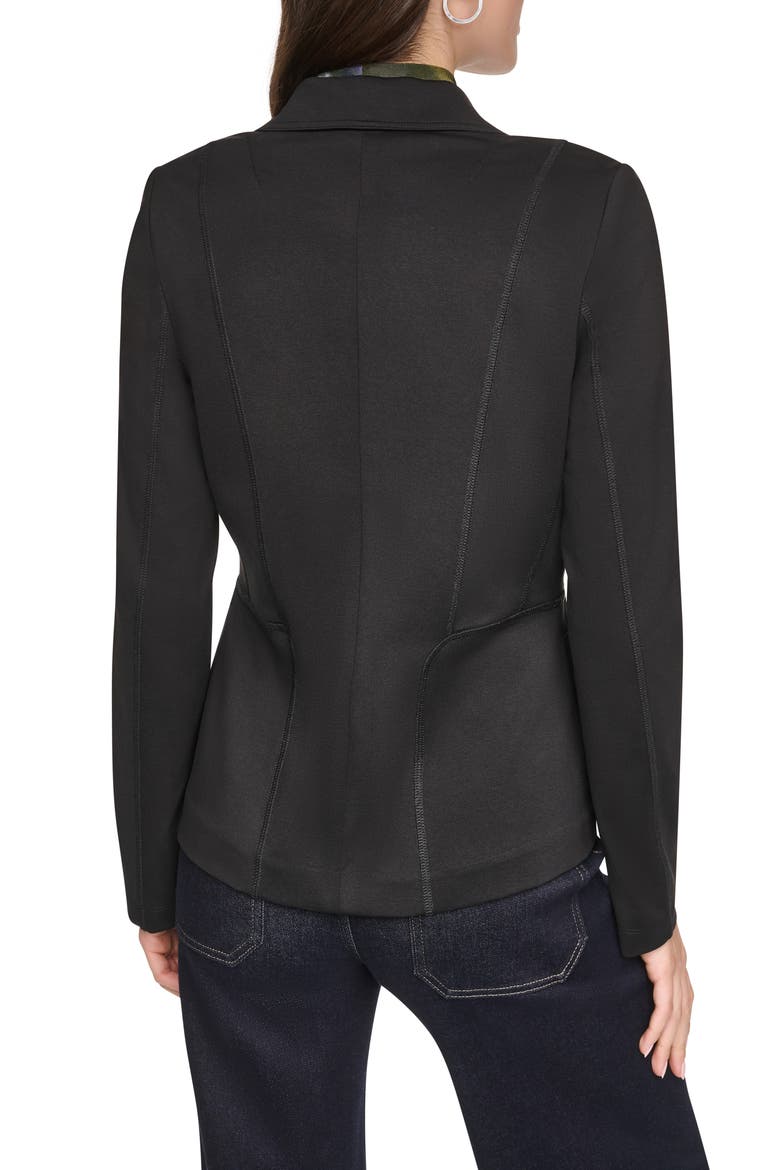 Soho Ponte One Button Blazer, Alternate, color, BLACK