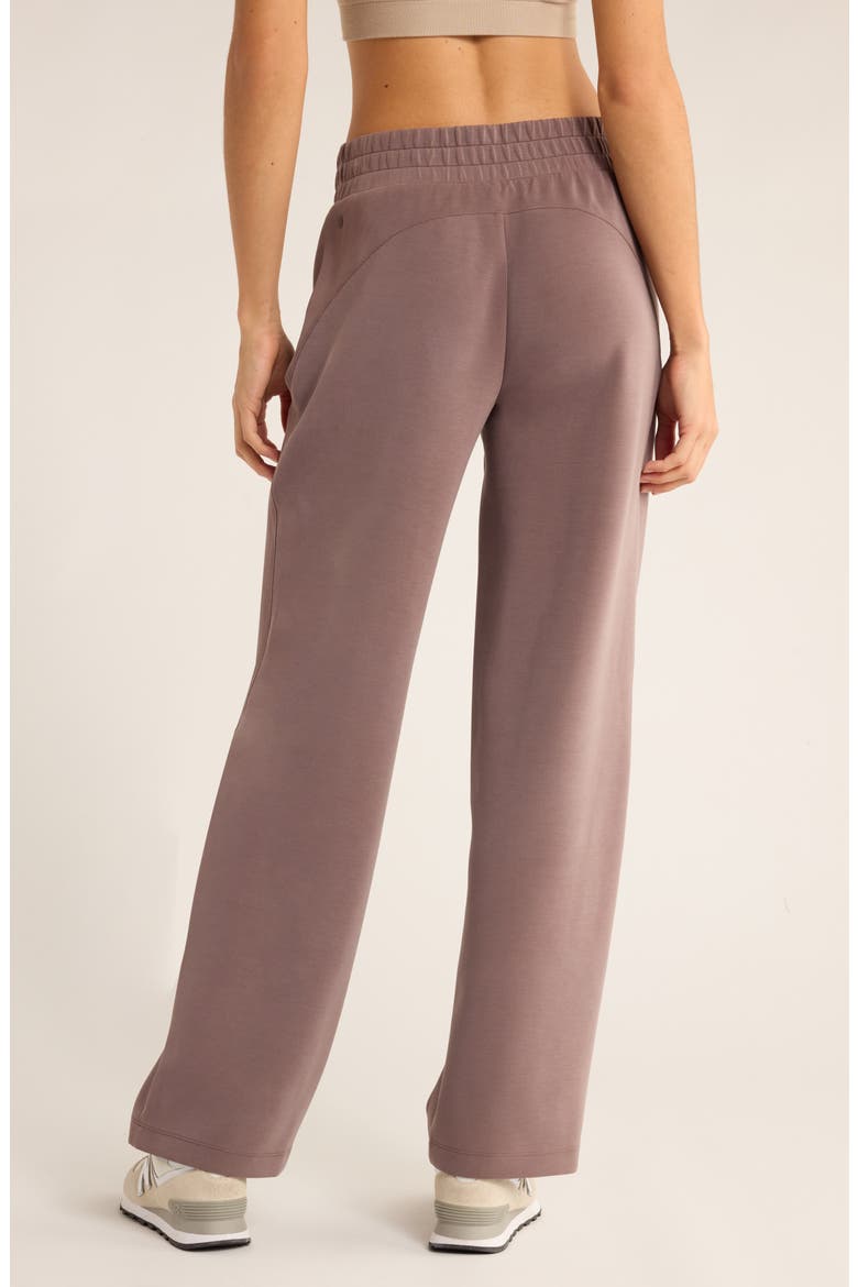 Cozy Luxe High Waist Straight Leg Pants, Alternate, color, GREY PLUM