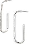 Open Edit Pavé Elongated Hoop Earrings