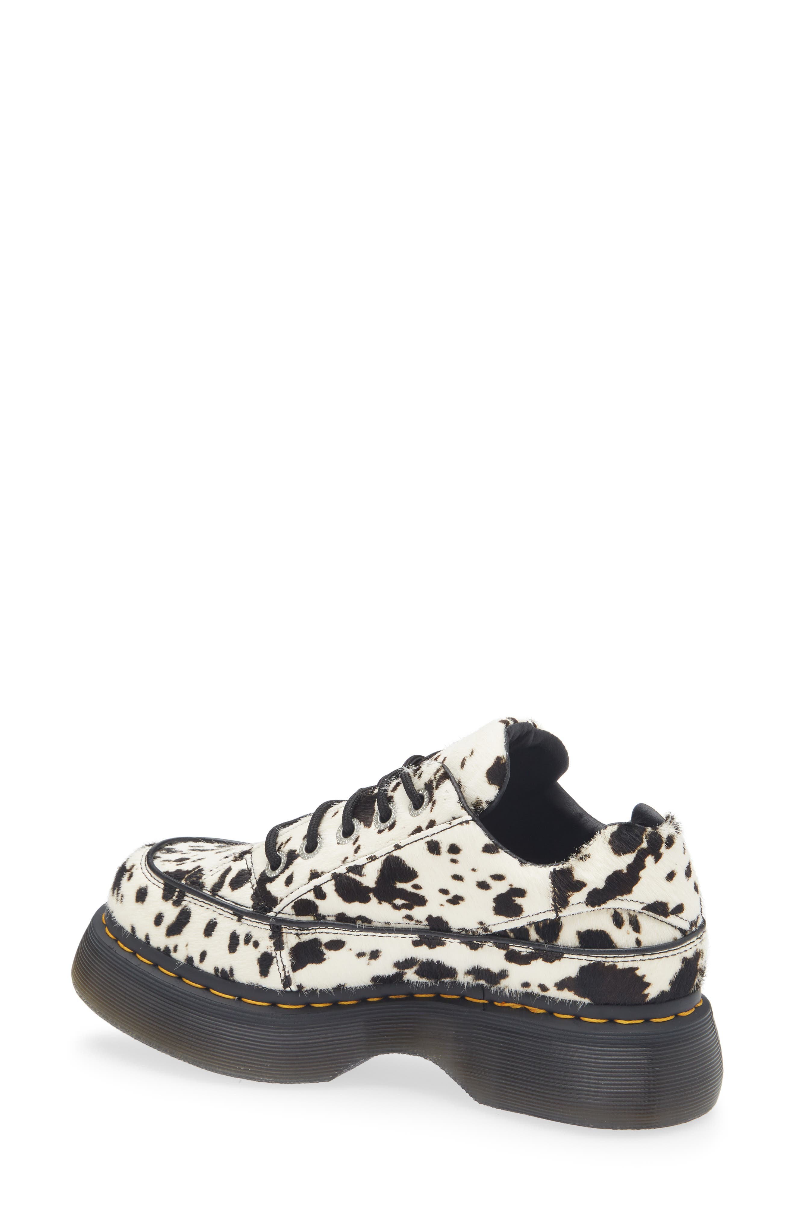 Dr. Martens Buzz 5i Genuine Calf Hair Platform Oxford, Alternate, color, Cream And Black Calf Hair