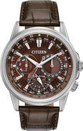 Citizen Calendrier Leather Strap Watch, 44mm