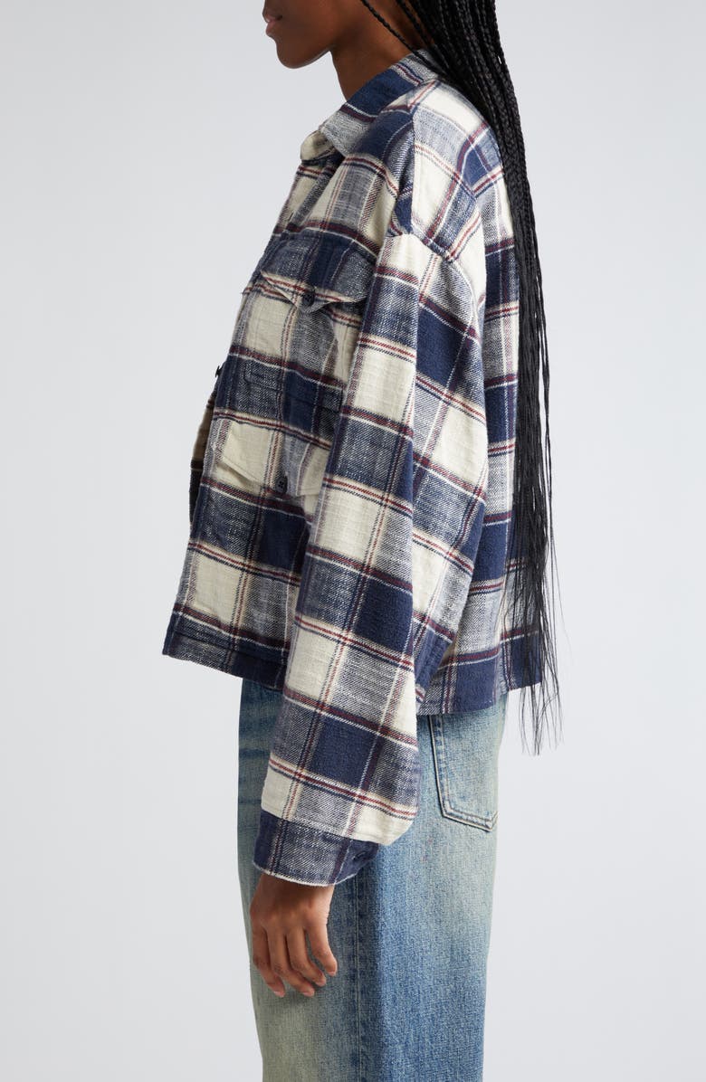 R13 Plaid Multipocket Crop Overshirt, Alternate, color,