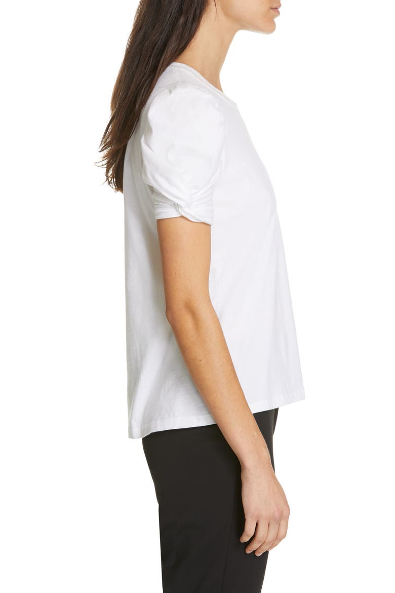 Kati Twist Sleeve Tee, Alternate, color, WHITE