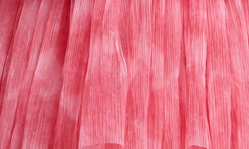 Dress The Population Radhika Tiered Plissé Tulle Gown In Raspberry Multi