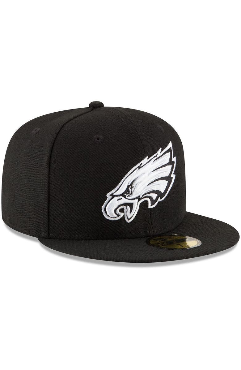 New Era Men's New Era Black Philadelphia Eagles B-Dub 59FIFTY Fitted Hat, Alternate, color, 