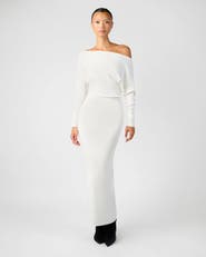 WeWoreWhat Off Shoulder Sweater Midi Dress