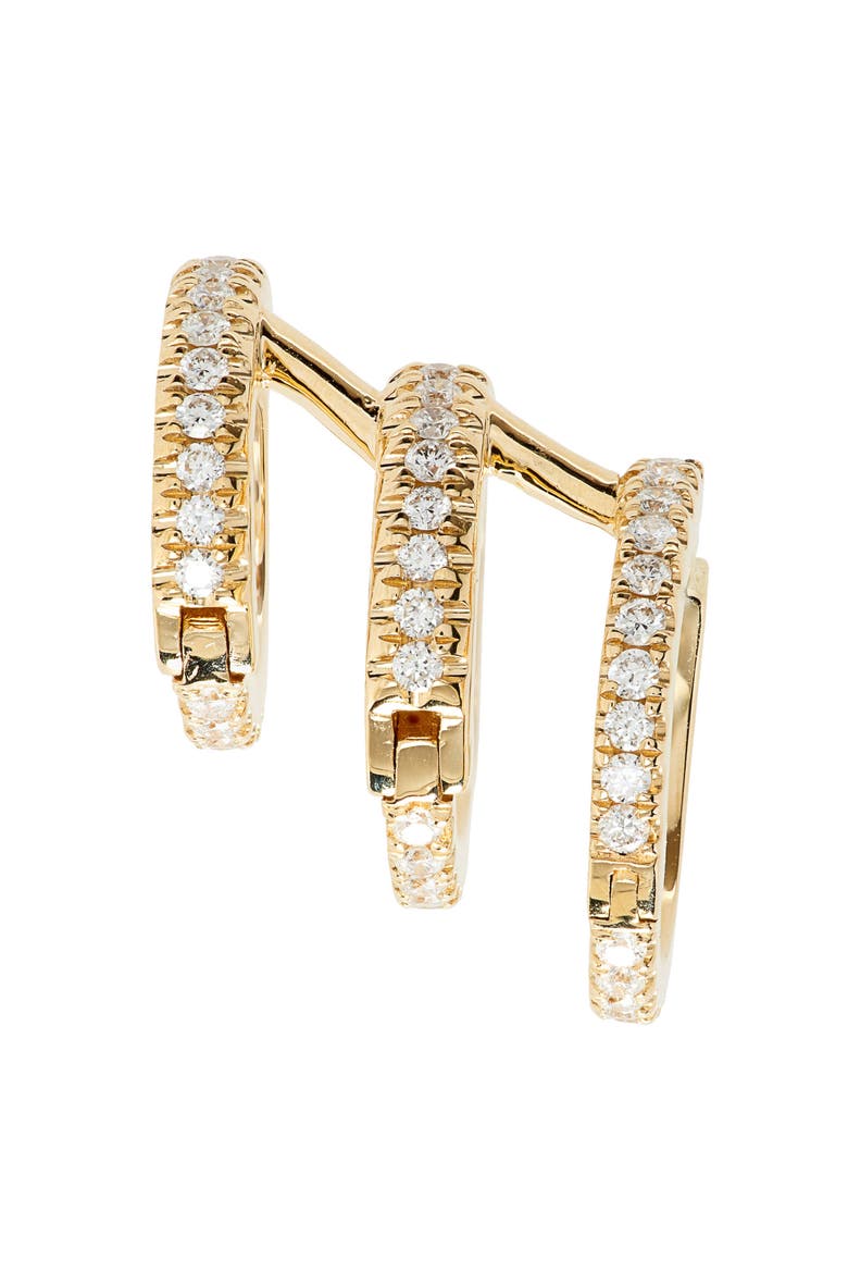 Diamond Eternity Triple Linked Hoop Earring and Cuff, Alternate, color, YELLOW-RIGHT