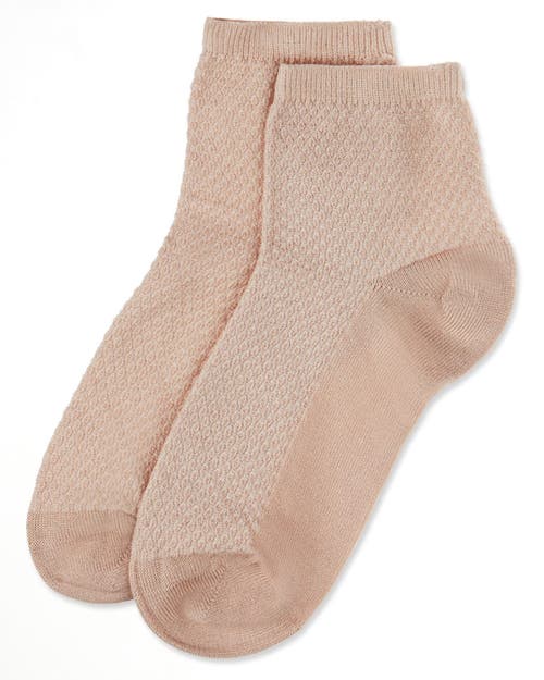 Memoi Girls' Pique Stitch Anklet Socks In Neutral