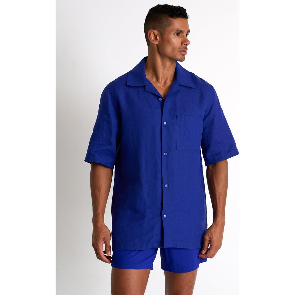 Shan Classic Fit Stretch Swim Trunks In Blue