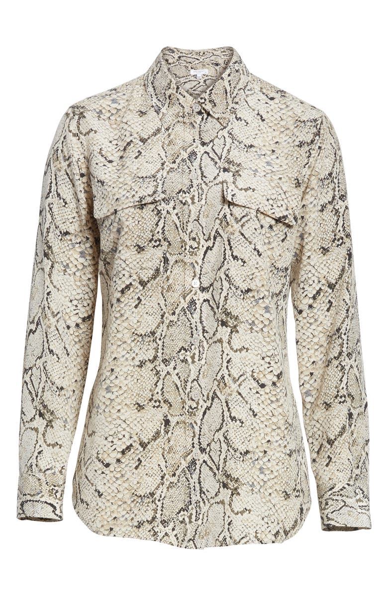 Equipment Slim Signature Python Print Silk Shirt, Alternate, color,