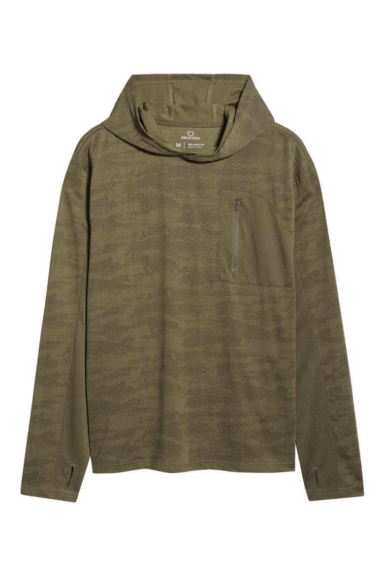 Journey Water Resistant Performance Sun Hoodie, Alternate, color, OLIVE TIGER CAMO
