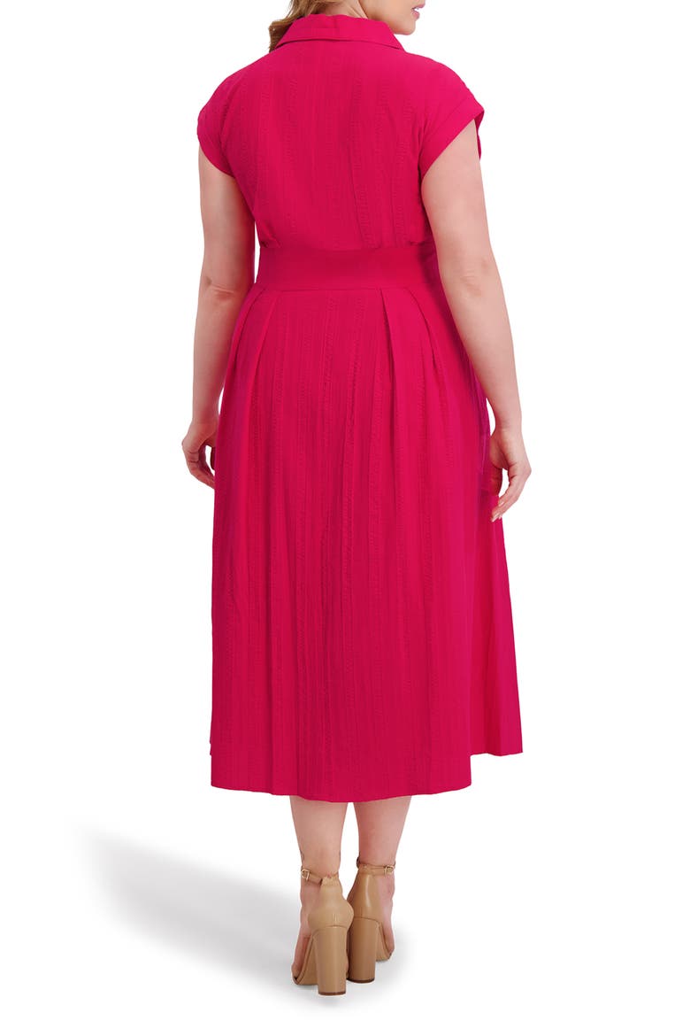 Pleated Cotton Maxi Dress, Alternate, color, PINK