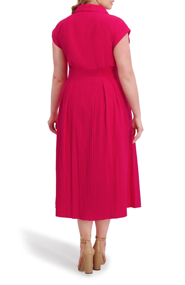 Kensie Pleated Cotton Maxi Dress, Alternate, color, Pink