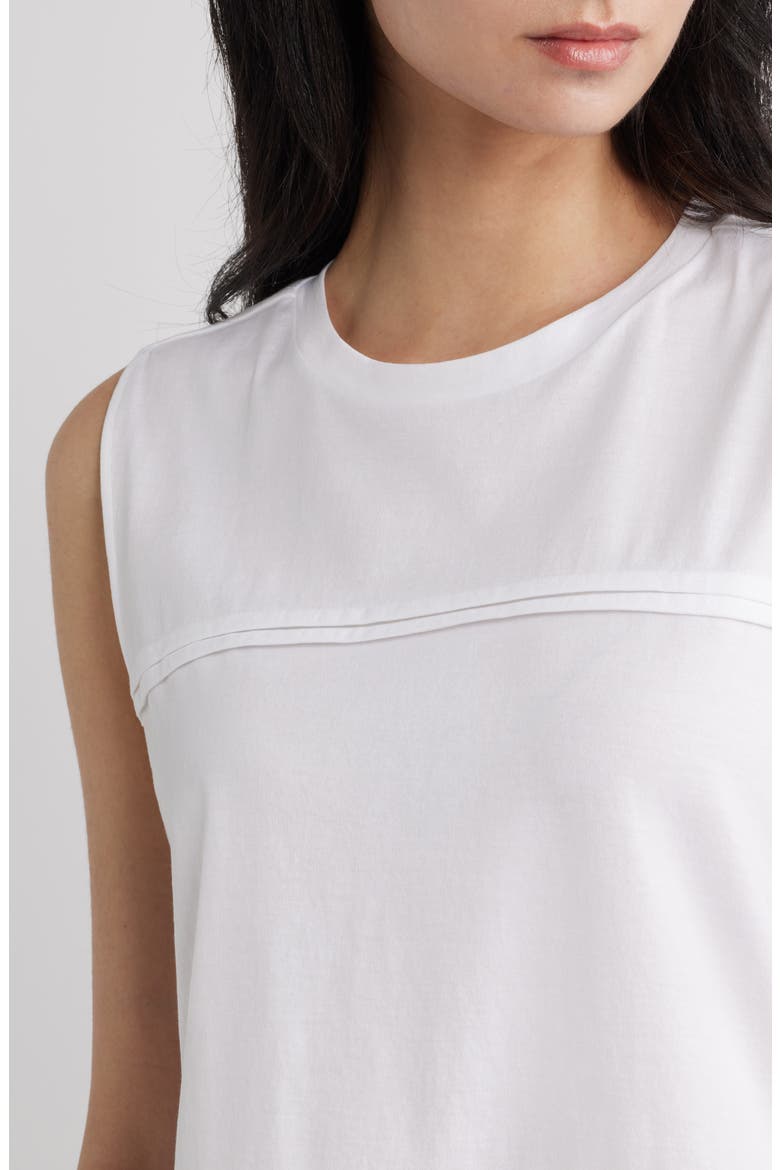 Step Pleat Organic Pima Cotton Tank, Alternate, color, WHITE