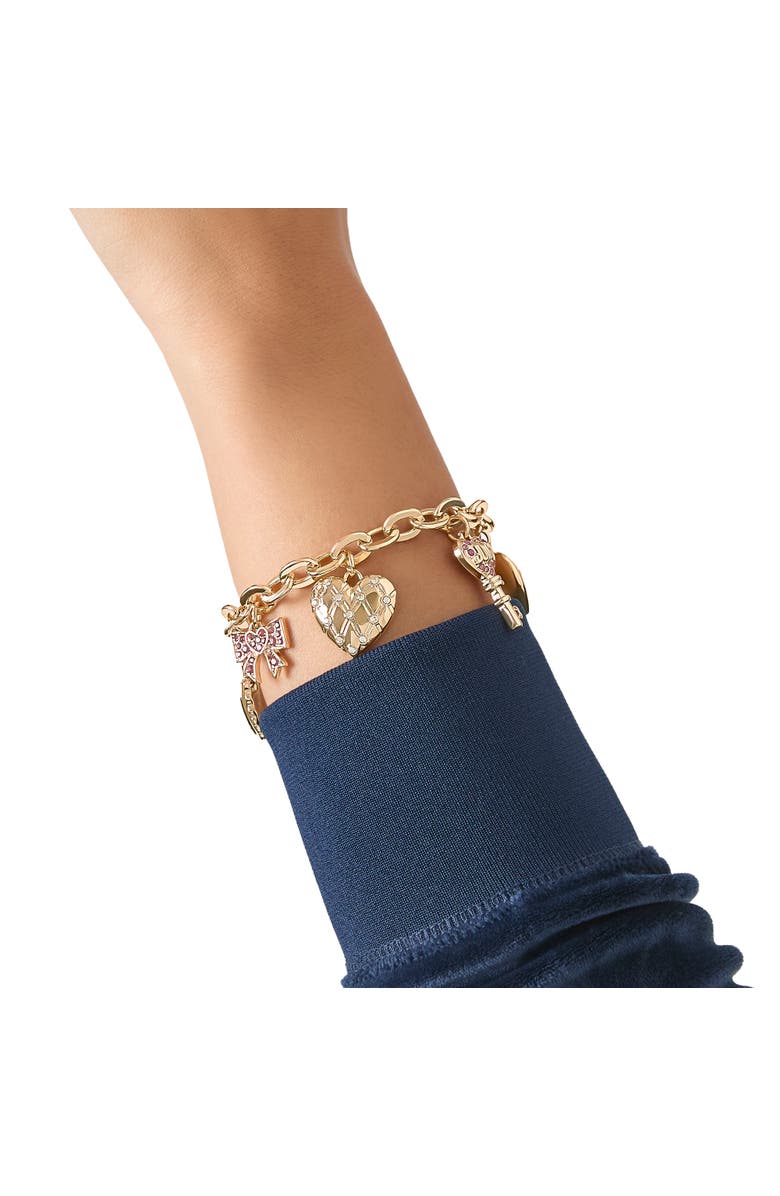Juicy Couture Heart & Key Charm Bracelet, Alternate, color, Gold Tone