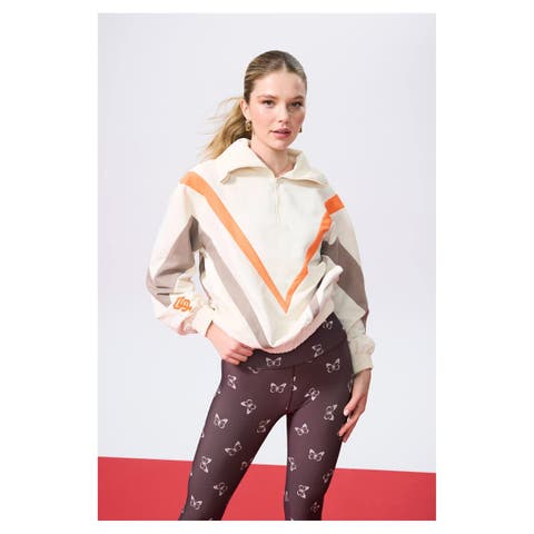 Women's Terez  Cream San Francisco Giants Ripstop Chevron Quarter-Zip Pullover