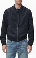 MANGO Faux Suede Bomber Jacket