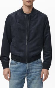 MANGO Faux Suede Bomber Jacket