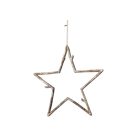 Metal Twig Star Ornament, Antique Gold Finish