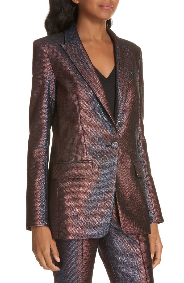 Veronica Beard Ashburn Metallic Blazer, Alternate, color, 
