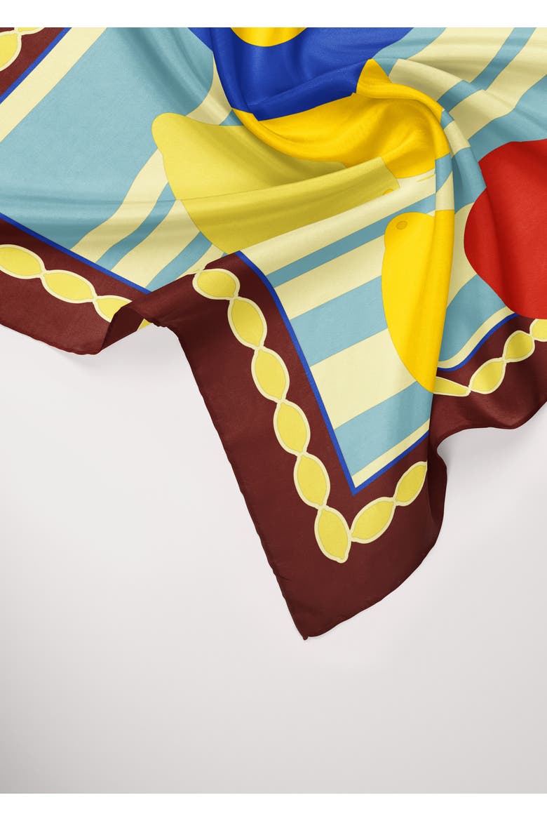 Small Bandana Silk Scarf, Alternate, color, Print 'Deli Chic'