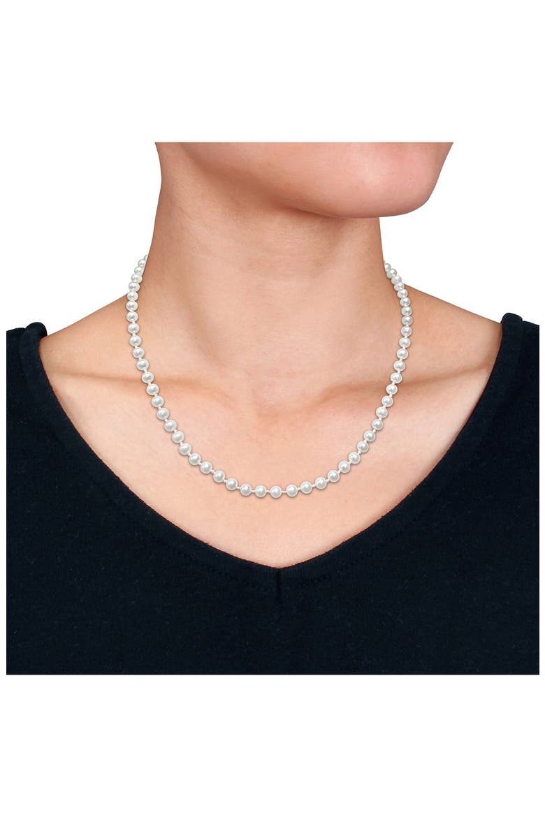 5-5.5mm Cultured Freshwater Pearl Necklace, Alternate, color, METALLIC SILVER