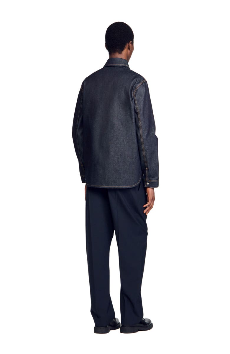 SANDRO Denim oversized shirt, Alternate, color, Raw-Denim
