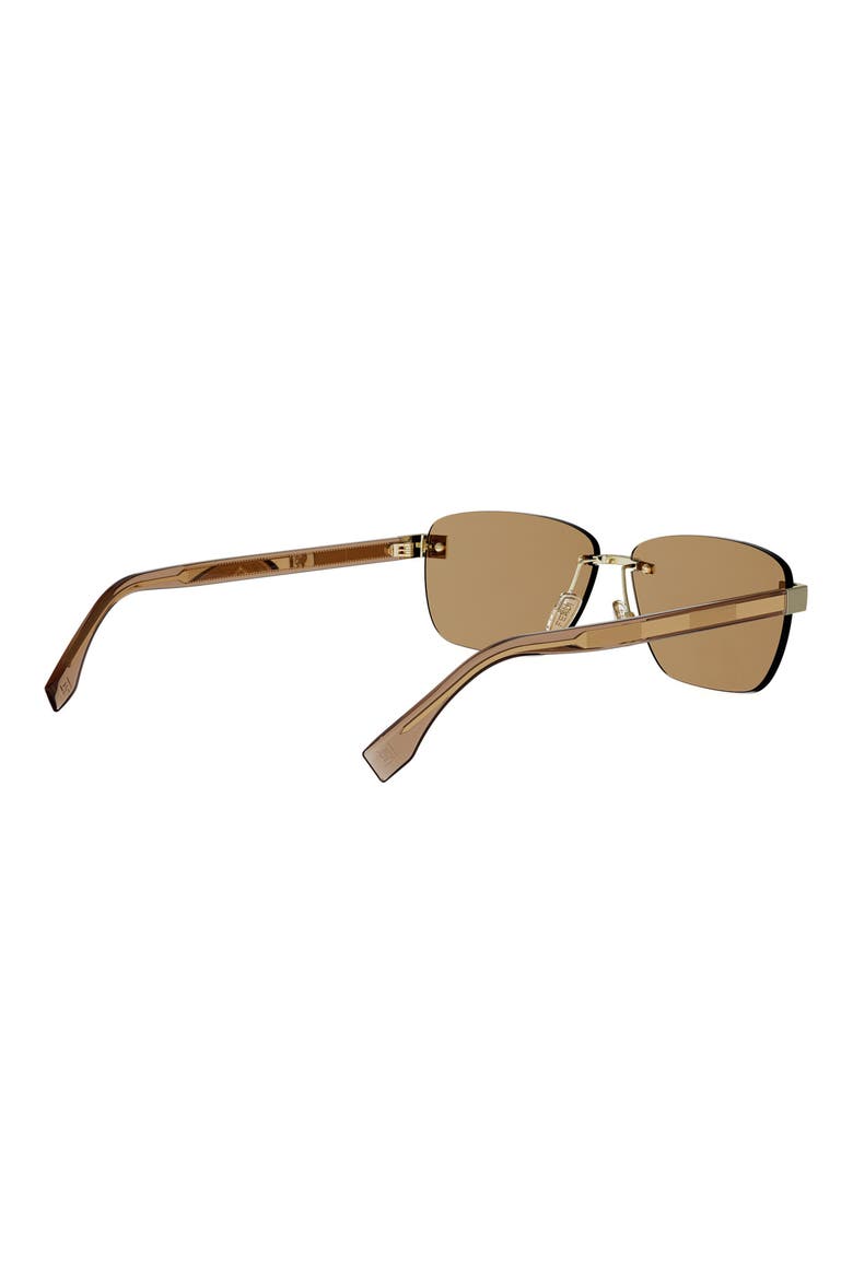 Sky 61mm Rectangular Sunglasses, Alternate, color, GOLD / BROWN