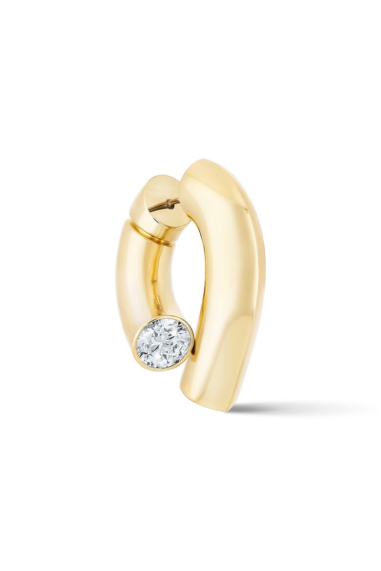 Oera Diamond Bezel Earrings, Main, color, YELLOW GOLD