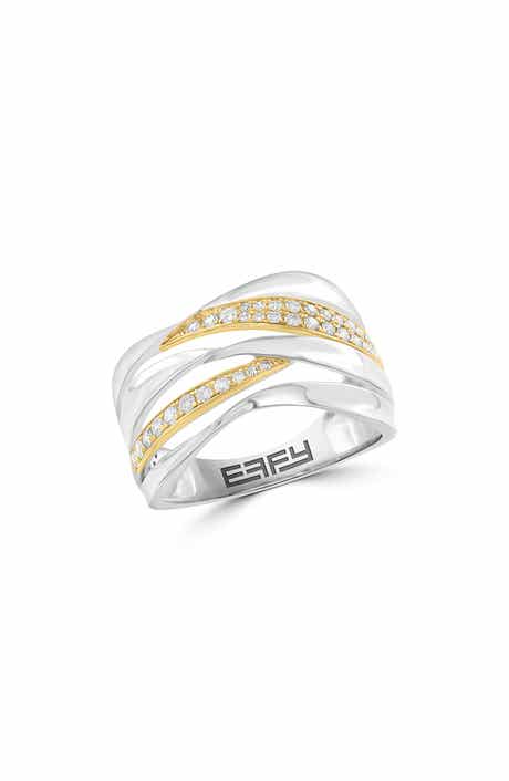 EFFY Two-Tone Diamond Swirl Ring
